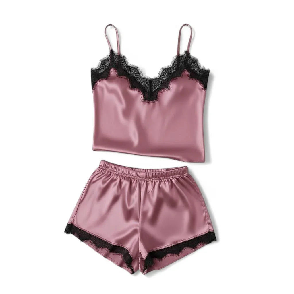 Pyjama 2 pièces satin femme