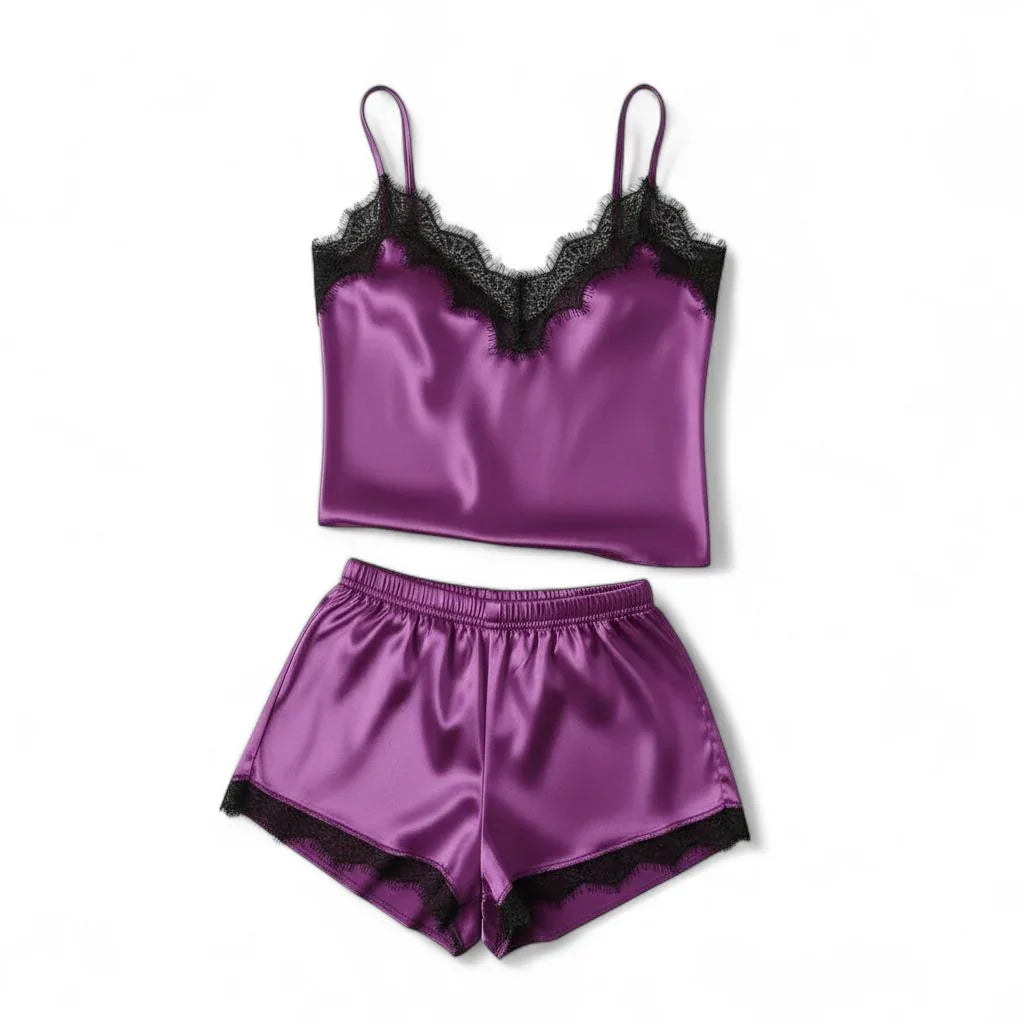 Pyjama 2 pièces satin femme