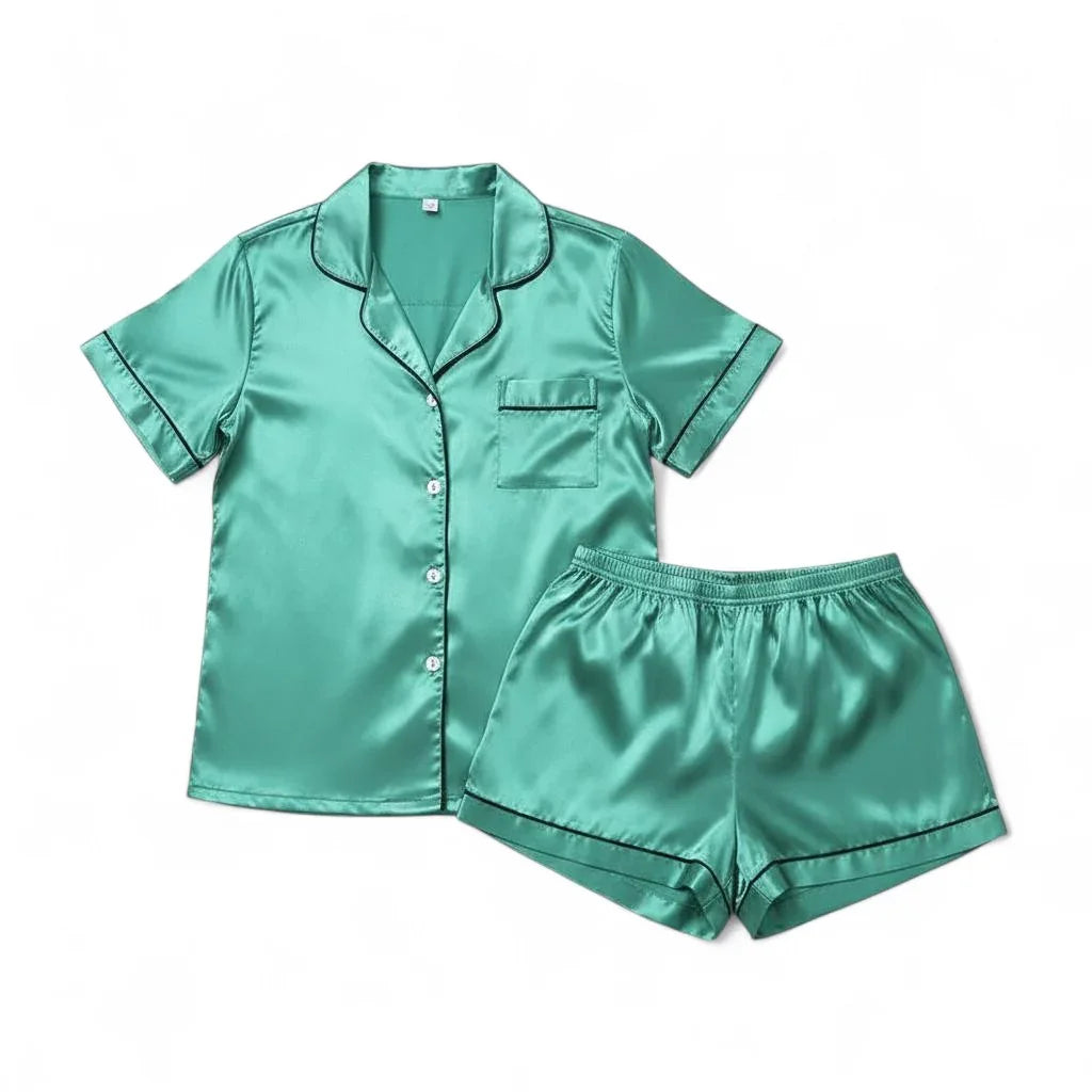 Pyjama deux pièces femme satin