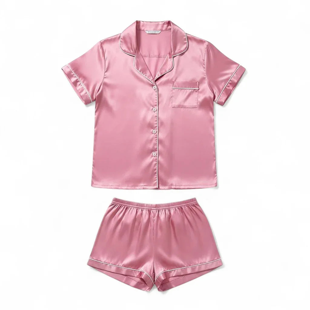 Pyjama deux pièces femme satin