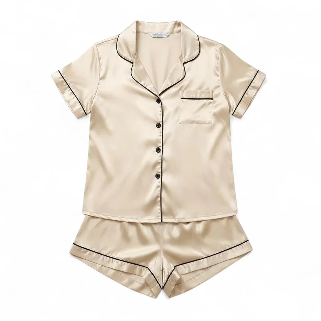 Pyjama deux pièces femme satin