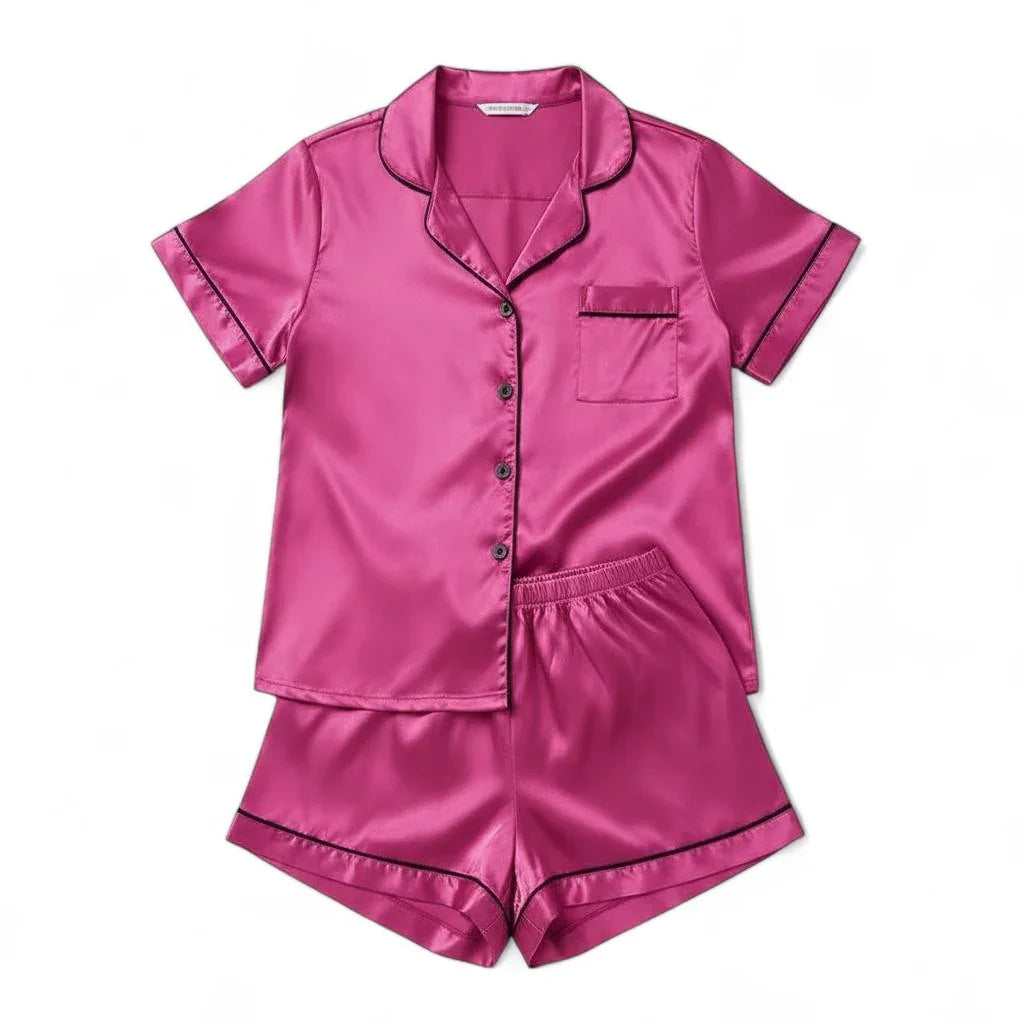 Pyjama deux pièces femme satin