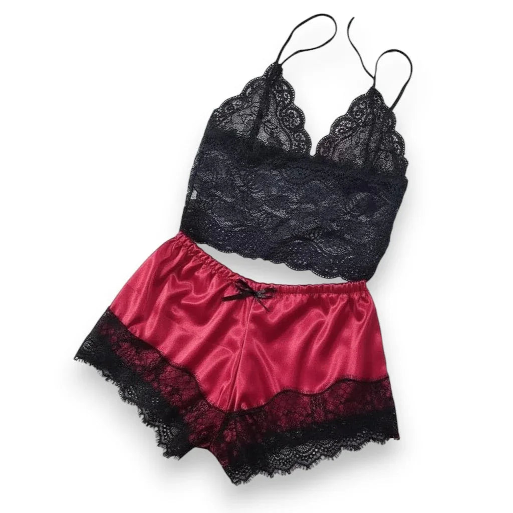 Pyjama élégant femme dentelle 2 pièces